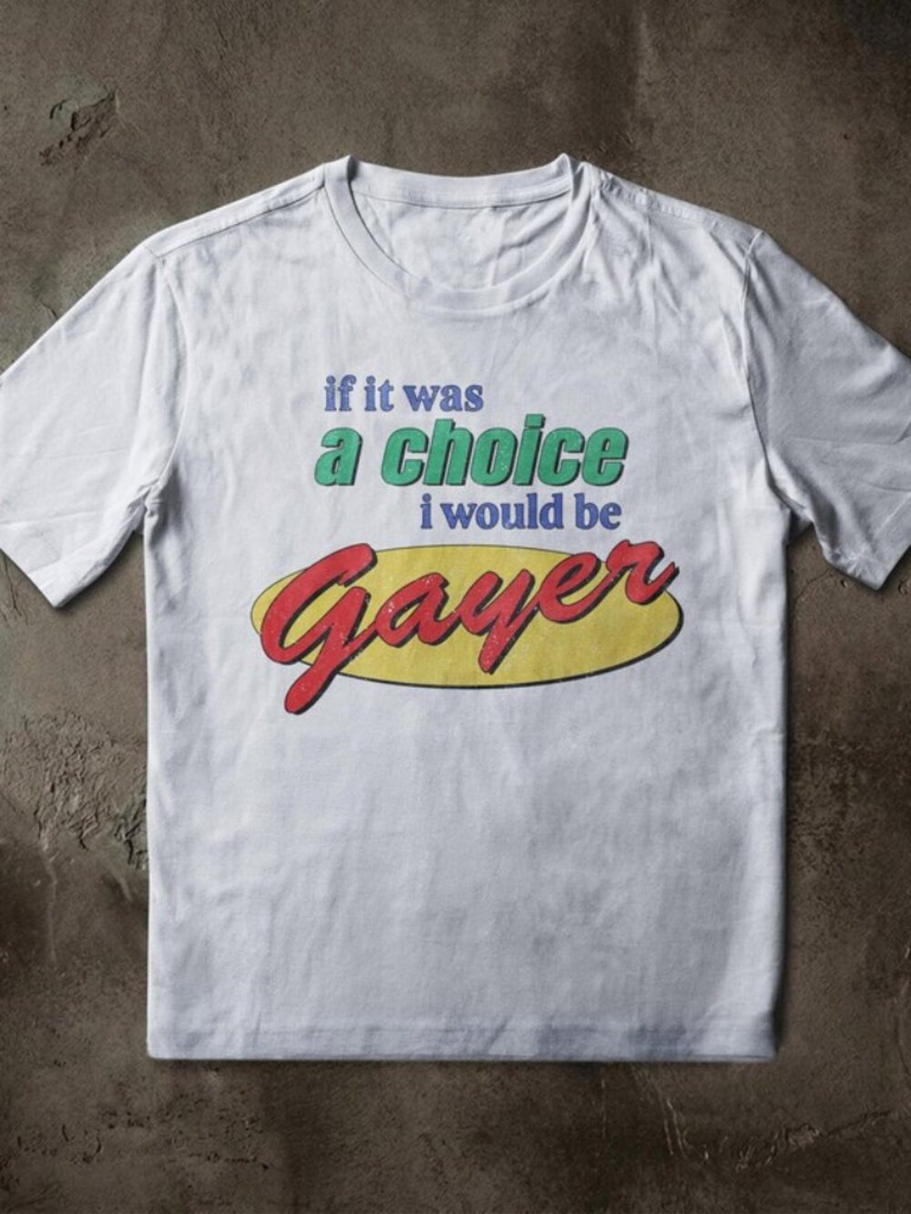I Would Be Gayer Retro 90s Typography T-Shirt, Subtle Pride, Queer Joy Top